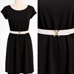 Eileen Fisher black basics- short knit dress- XS